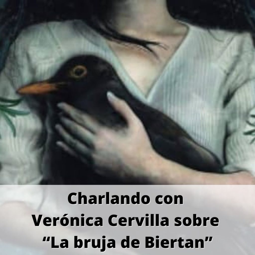 Banner en el que se lee "Charlando con Verónica Cervilla sobre 'La bruja de Biertan'"