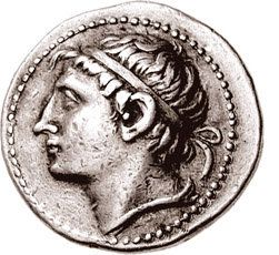 Moneda de plata con el rostro de Cleómenes III